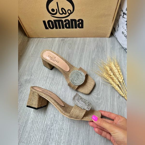 صندل پاشنه کنفی دایره مربعی _ 1478 - Image 2