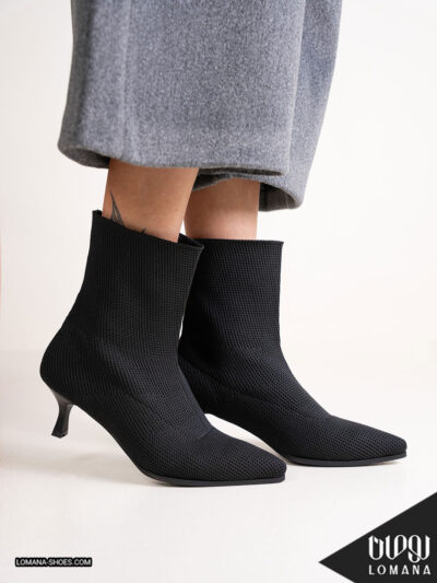 نیم بوت پاشنه بافتی کشی لومانا - کد 2518