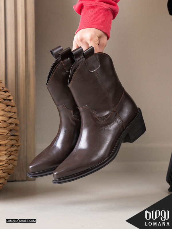 بوت پاشنه تگزاسی چرم لومانا - کد 2627