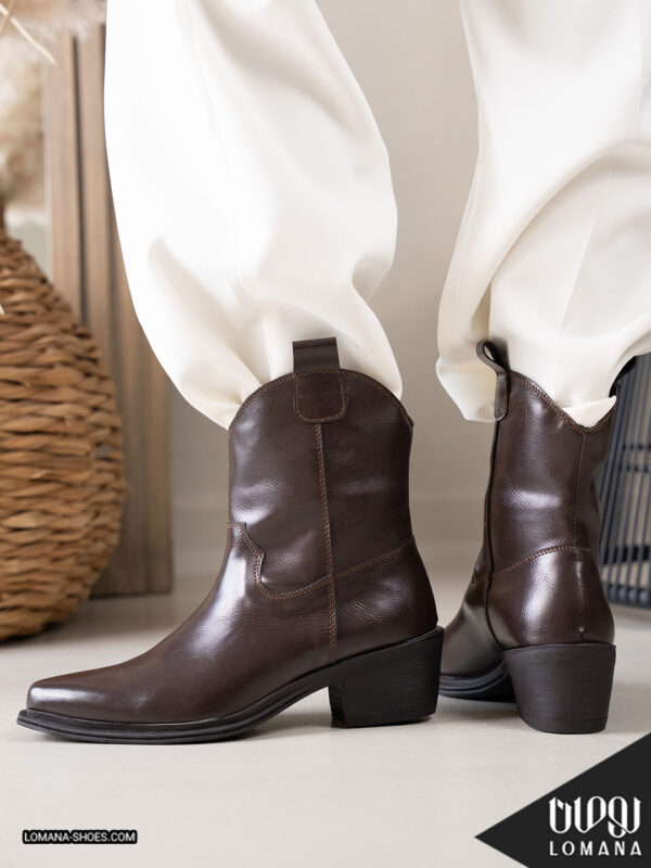 بوت پاشنه تگزاسی چرم لومانا - کد 2627