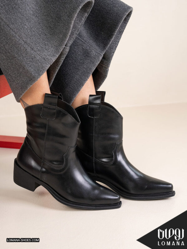 بوت پاشنه تگزاسی چرم لومانا - کد 2627