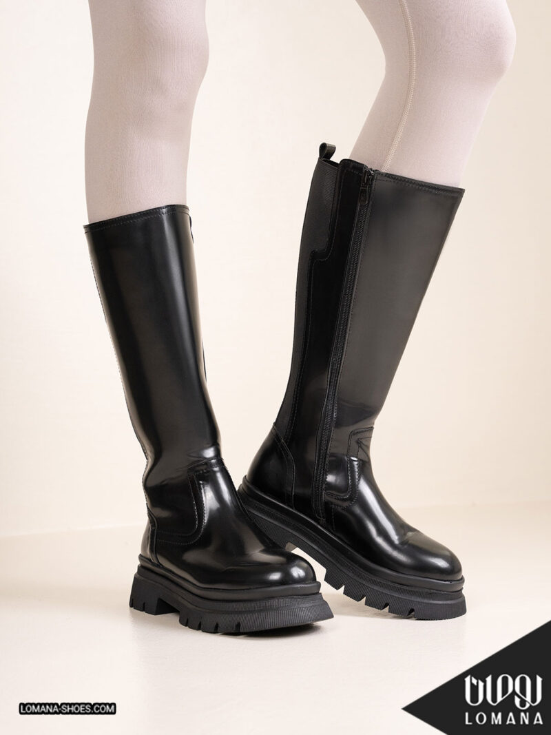 بوت بلند ورنی کشی لومانا - کد 2609