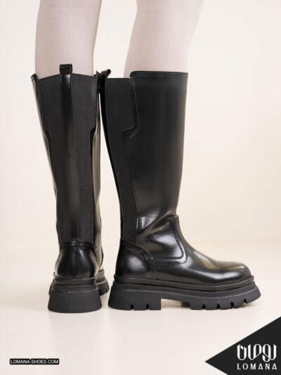 بوت بلند ورنی کشی لومانا - کد 2609