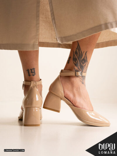 کفش پاشنه دور‌ مچی ورنی لومانا - کد 2691