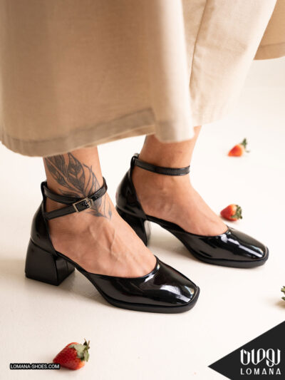 کفش پاشنه دور‌ مچی ورنی لومانا - کد 2691