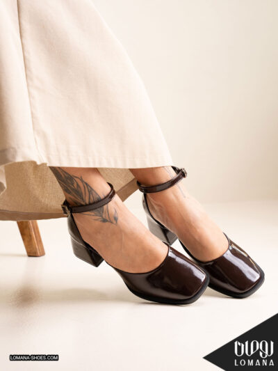 کفش پاشنه دور‌ مچی ورنی لومانا - کد 2691