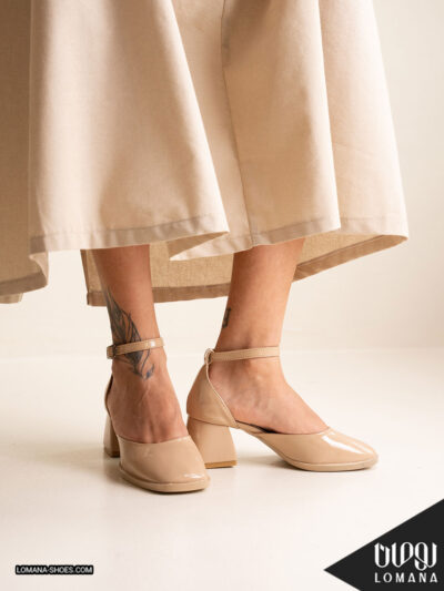 کفش پاشنه دور‌ مچی ورنی لومانا - کد 2691