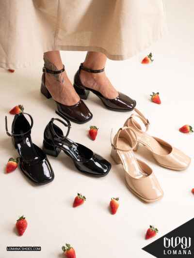 کفش پاشنه دور‌ مچی ورنی لومانا - کد 2691