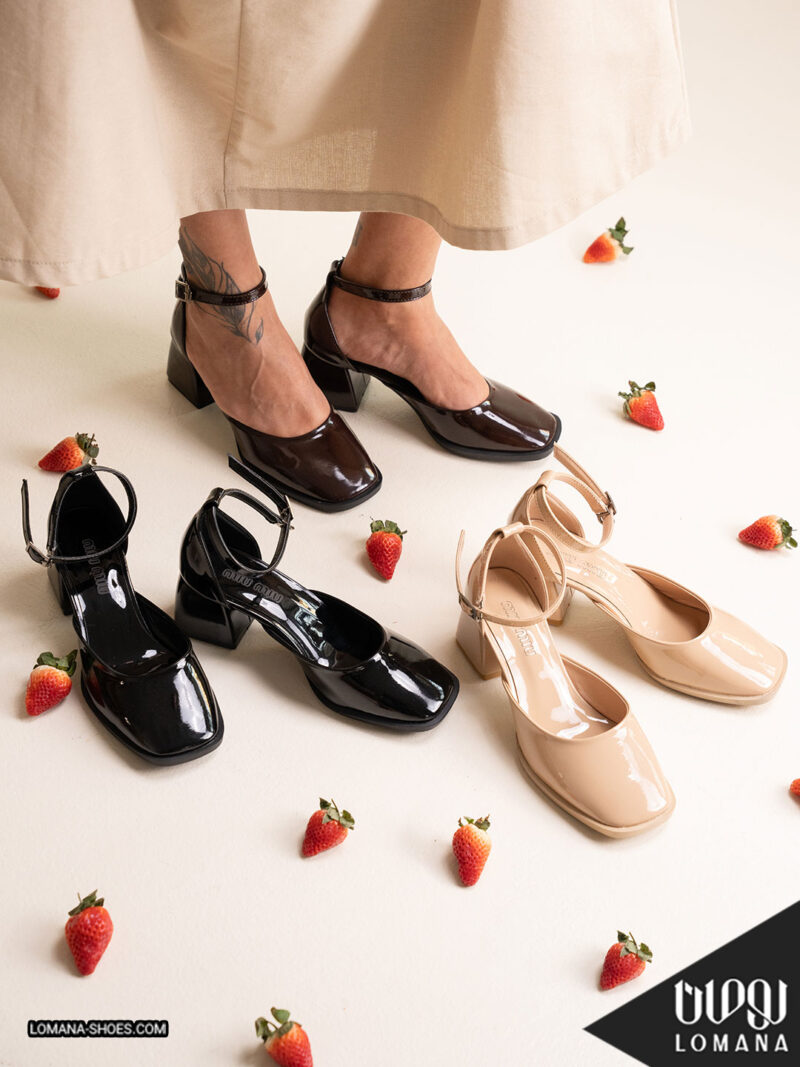 کفش پاشنه دور‌ مچی ورنی لومانا - کد 2691