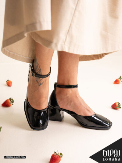 کفش پاشنه دور‌ مچی ورنی لومانا - کد 2691