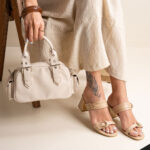 ست کیف دوجیب بغل و صندل پاشنه دوسگک لومانا - کد 2739