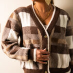 بافت چارخونه دکمه ای - کد 2768