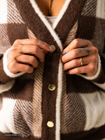 بافت چارخونه دکمه ای - کد 2768