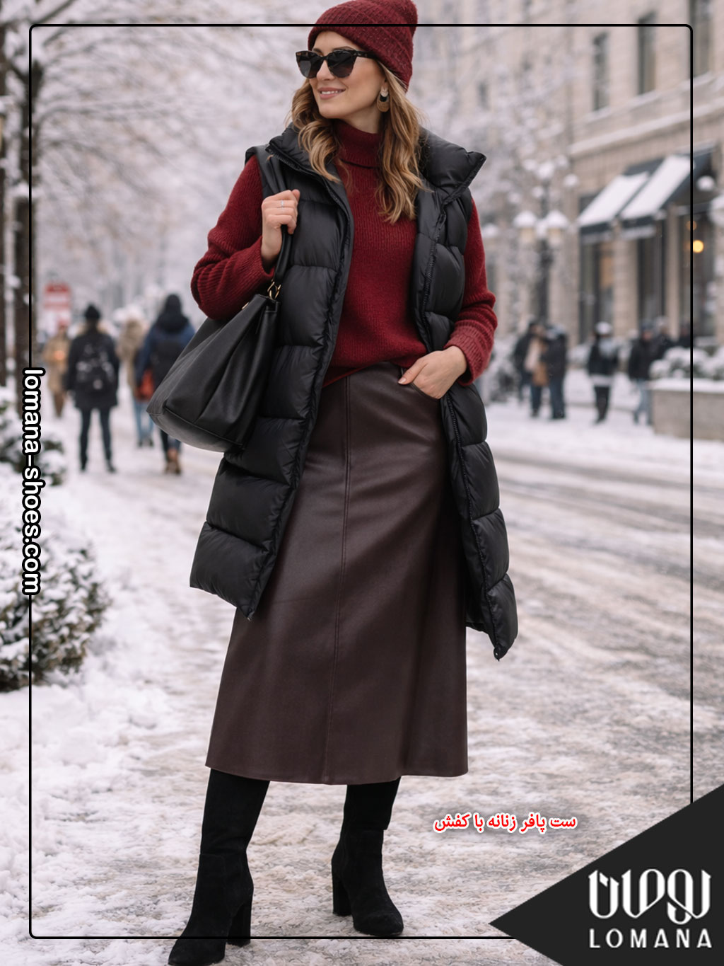 ست پافر زنانه با کفش